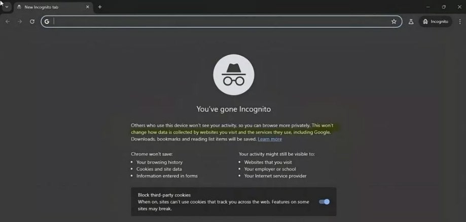 حالت ناشناس (Incognito)